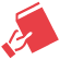red icon of a hand holding a book
