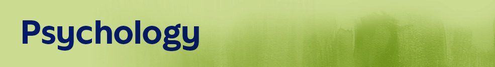 Green banner with the text "psychology"