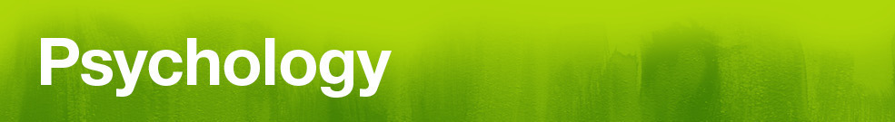 Text: Psychology; on a green background