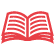 open book icon in red